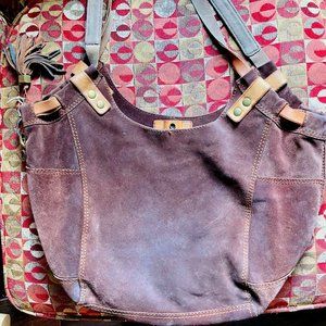 Lucky Brand Vintage Inspired Hobo brown leather shoulder purse